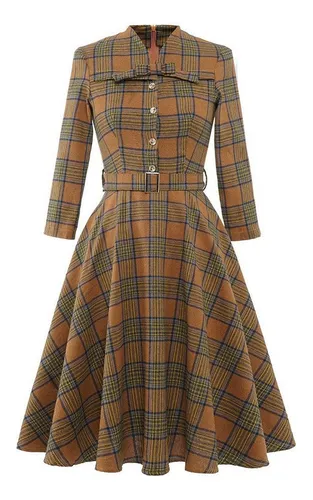 Vestido de cuadros mujer hotsell