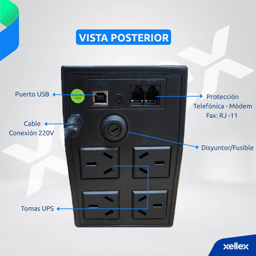 Ups Estabilizador Kaise 800va Display Lcd 4 Salidas Modem