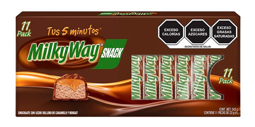 Milky Way Snack 11 Piezas Tus 5 Minutos Relleno De Caramelo