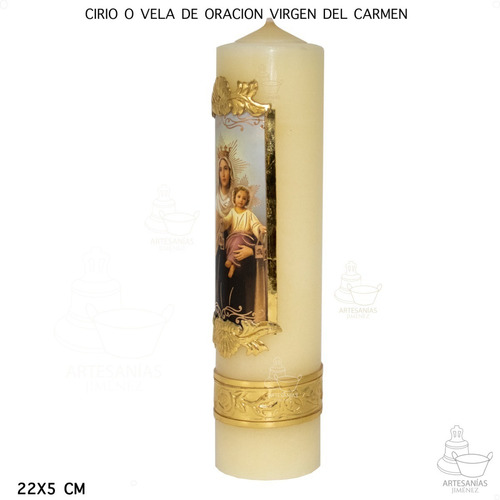 Imagen 3 de 5 de Cirio O Vela De Oración Virgen Del Carmen