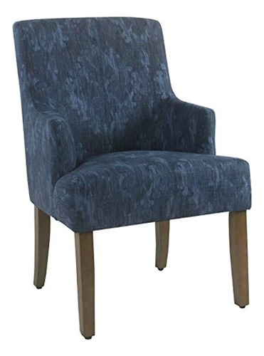 Homepop Meredith Dining Accent Chair, Blue Demask