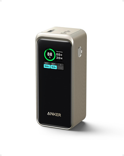 Anker Prime Power Bank, Cargador Portátil De 20.000 Mah Con Salida De 200 W, Visualización Digital Inteligente, 2 Usb-c Y 1 Puerto Usb-a Compatible Con iPhone 14/13 Series, Samsung, Macbook, Dell Y