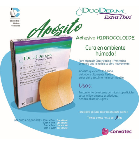 Duoderm® Extra Thin 10x10 - Unidad a $25990