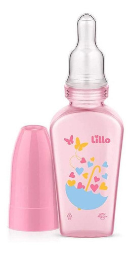 Mamadeira Chuquinha Lillo Com Bico Silicone 50 Ml Rosa