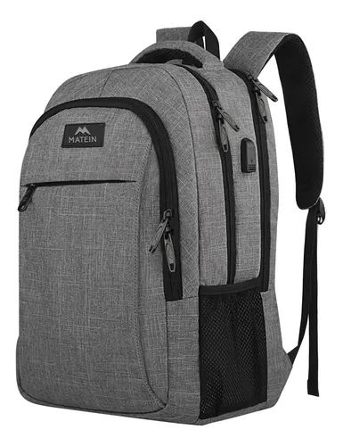 Mochila para laptop de 17.3 pulgadas, bolsa grande para laptop de viaje con  puerto de carga USB, antirrobo, resistente al agua, mochila de negocios