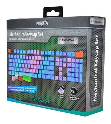 Kit 108 Teclas Keycaps Para Teclado Mecanico Nisuta Kb-gz108 Color del teclado Verde Idioma Español Latinoamérica