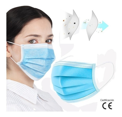 Cubrebocas N95 Tapabocas Proteccion 3 Capas Desechable 25pz