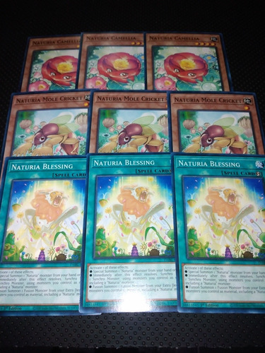 Set Yugioh Naturia Camelia Mole Cricket Blessing 9 Cartas