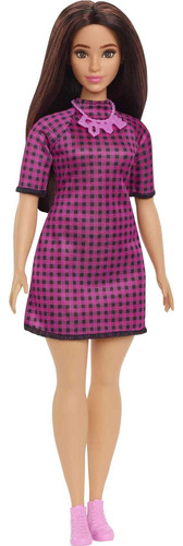 Barbie Fashionista Muñeca Vestido Con Cuadros Rosa Con Ropa 