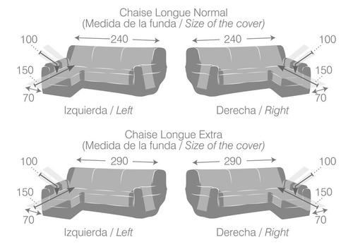Imagen 2 de 2 de Protector Sofá Microfibra Azul Oscuro Liso Gris Liso L Izquierda Normal