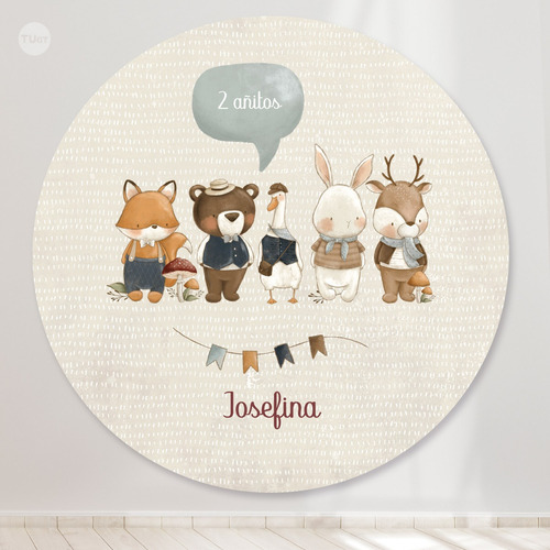 Banner Circular Imprimible Bosque Acuarela Textura Tukit