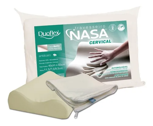 Almohada Cervical Anatomica Memoria Viscoelastica Nasa Color Beige
