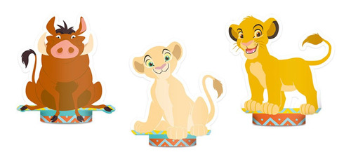 6 Enfeite Display Decoração De Mesa Tema Festa O Rei Leão