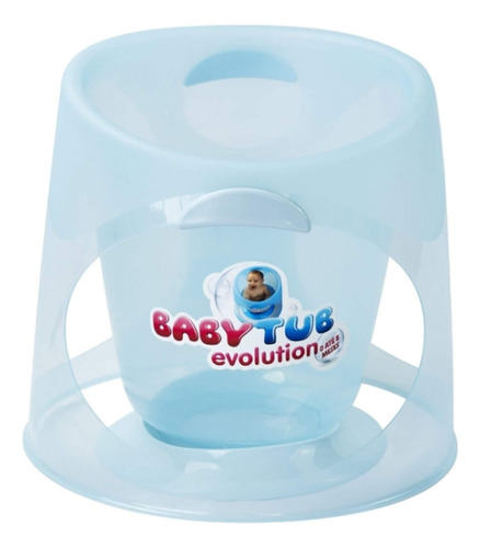 Ofuro Banheira Evolution Bebê 0 A 8 Meses Balde Babytub Cor Azul