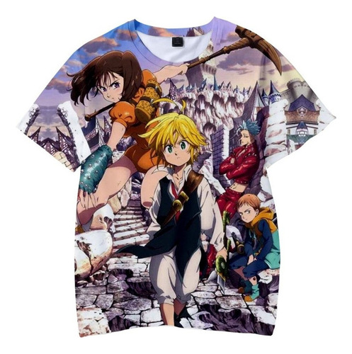 Camiseta Anime Siete Pecados Capitales Nanatsu No Taizai 3d