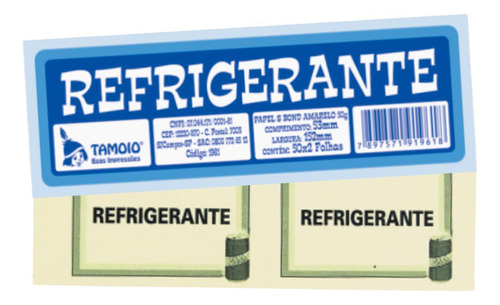 Bloco Ficha De Refrigerante 50x02 Folhas 10 Blocos Tamoio