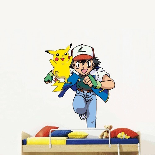Vinilo Adhesivo Pared Pokémon Pikachu 90x80cm Full Color