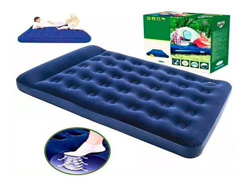 Colchon Inflable 2 Plazas Bestway + Inflador De Pie Incluido