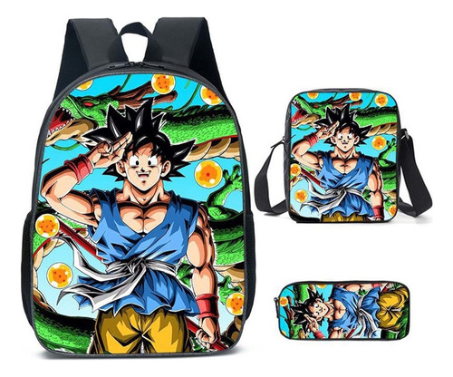 Mochila Dragon Ball Z Goku 3 Unidades For Niño #a