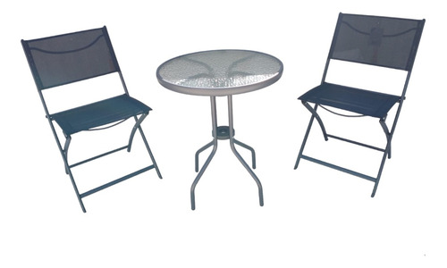 Silla Plegable X 2 + Mesa Set Juego Balcón Bistro 