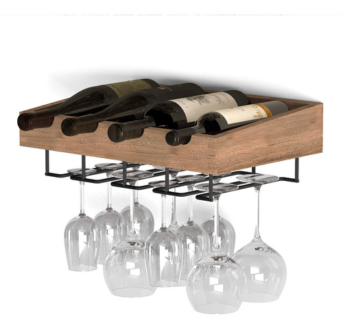 Crete Wine Rack Montado Pared Soporte Copas De Vino, Al...