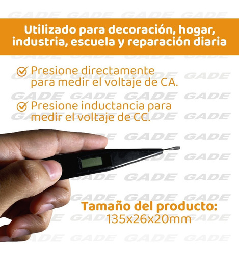 Imagen 3 de 6 de Buscapolo Digital Induccion Voltaje Visor 12v 220v Ac Dc