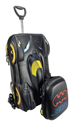 Mochila De Rodas Batman Carro 3d Lancheira Maxtoy 2805am19