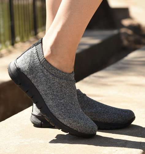 Zapatillas Urbanas Rvz Elastizadas Hombre/mujer Negro