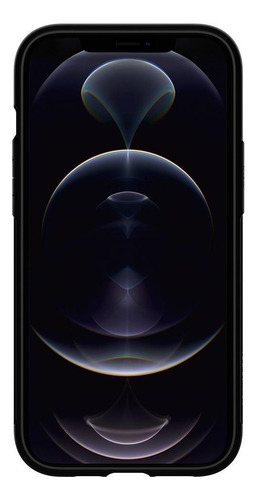 Imagem 2 de 8 de Capa Spigen Slim Armor Preto Para iPhone 12 Pro Max