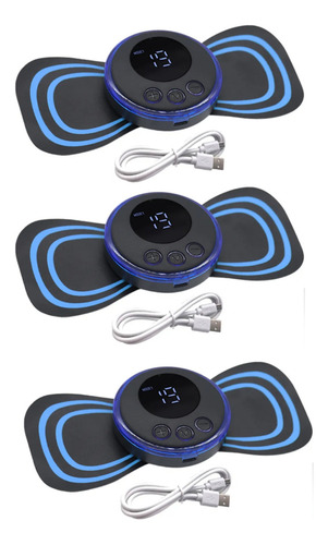 Kit 3 Massageador Portátil Recarregável Dor Pescoço Coluna Alivia 110v/220v