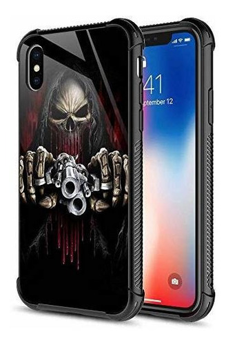 Carloca iPhone XR Case, Skull Con Pistolas iPhone XR 6zc3p