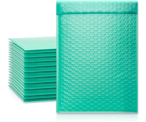 5 Teal Poly Autoadhesivo Bubble Mailer 11x15 Sobres Aco...