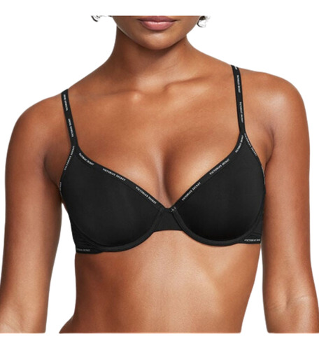 Brasier Victoria's Secret Logo Forro Ligero Textura Lisa 