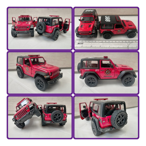 Jeep Wrangler 2018 Rescue/ Escala 1:34/metal /12.5cms Largo