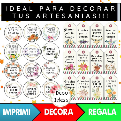 Imagen 3 de 5 de Imprimible Pdf Gracias Por Tu Compra Tag Emprendedores 002