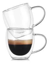 Comprar Taza De Vidrio Doble Pared Aislante Bebidas Calientes 250ml