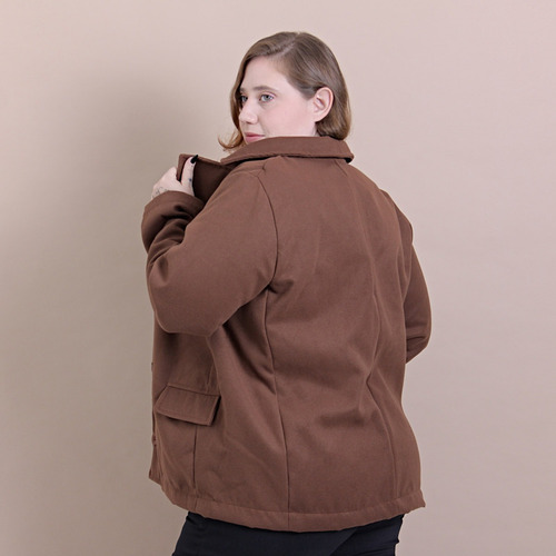 Tapado Sobre Todo Estilo Blazer De Paño Moda Talles Grandes