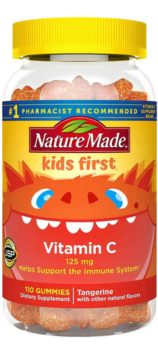 Nature Made Kids First Vitamin C 110 Gummie  Sistema Inmune Sabor Mandarina