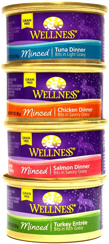 Wellness Minced Grain-free Wet Cat Food Variety Pack - 4 Fla