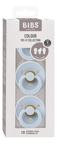 Chupetes Bibs Try-it Collection De 3u Diferentes Tetinas Color Baby Blue Período De Edad 0-6 Meses