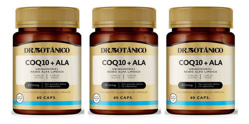 2 Un Coenzima Q10 + Ala 800mg 60caps Doutor Botanico Sem