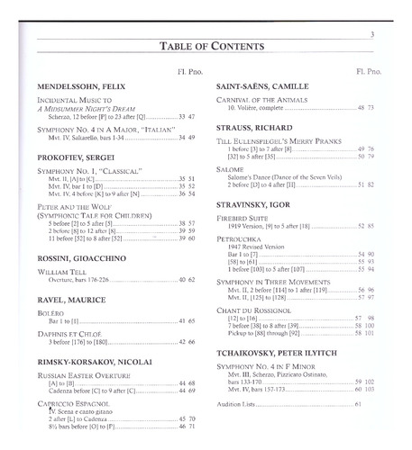 Orchestral Excerpts For Flute Vol 1 With Piano Accompaniment