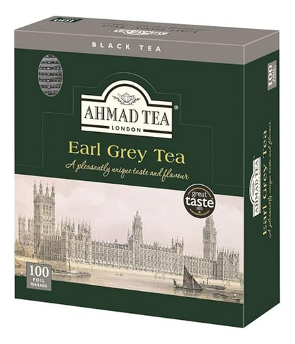 100 Bolsitas De Té Ahmad Tea Earl Grey En Papel De Aluminio