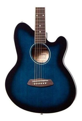 Imagen 3 de 3 de Guitarra Electroacústica Ibanez Talman TCY10E para diestros transparent blue sunburst high gloss brillante