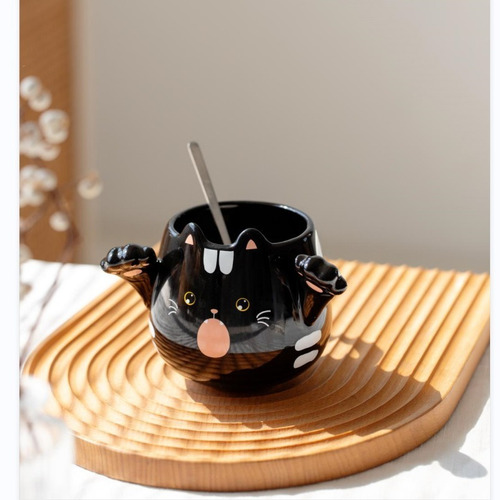 Imagen 5 de 5 de Taza Gatito Con Orejitas Y Garritas