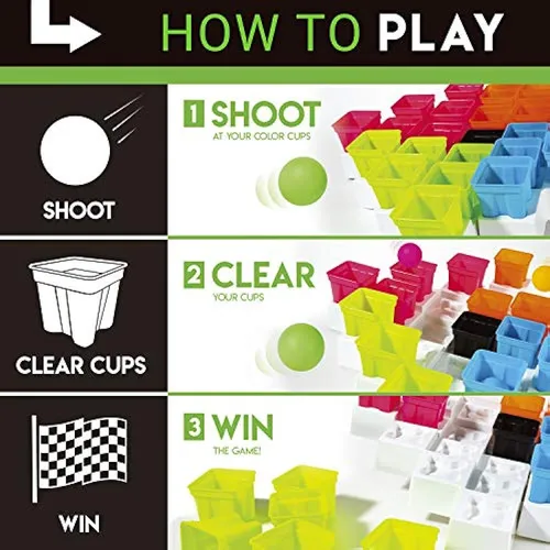 Franklin Sports Battle Buckets Pong Game - Juego De Ping Pon