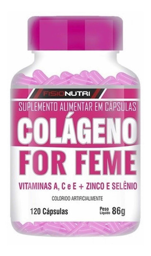 Colágeno Hidrolizado Vitaminas A C E Zinc For Feme 120 Cap