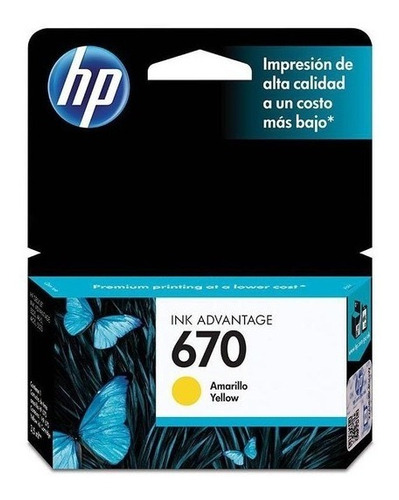 Cartucho Hp 670 Amarillo (yellow) Estandar Original