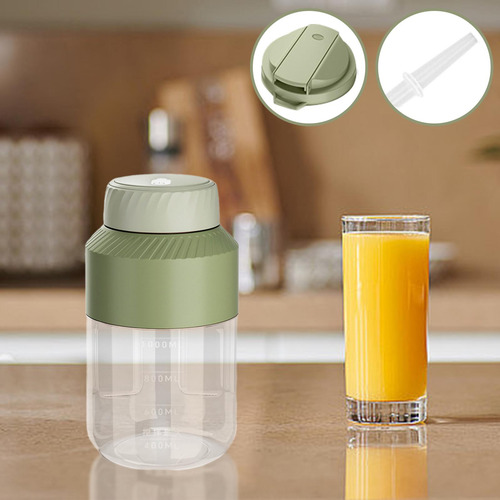 Licuadora Compacta Recargable Por Usb Para Verde Dos Tapas