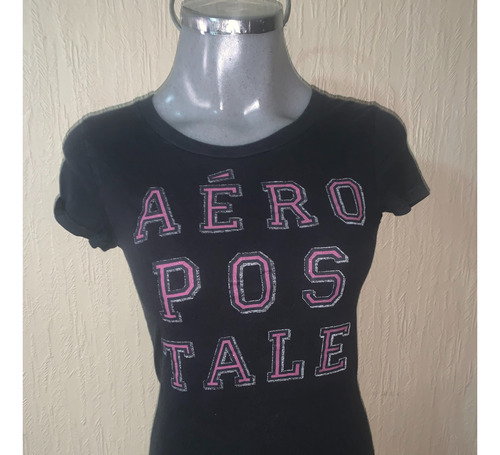 Aeropostale Playera Negra Talla S